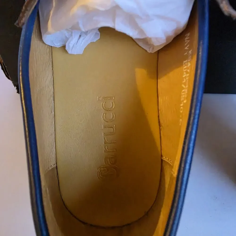 Carrucci Men's Calfskin Leather Blue Loafer Dress Shoe SZ 10.5, Made In Italy